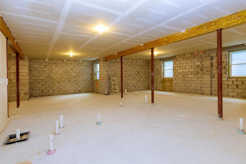Basement Renovation Framing for Ceiling Height Increase Framing in basement renovation to support added height