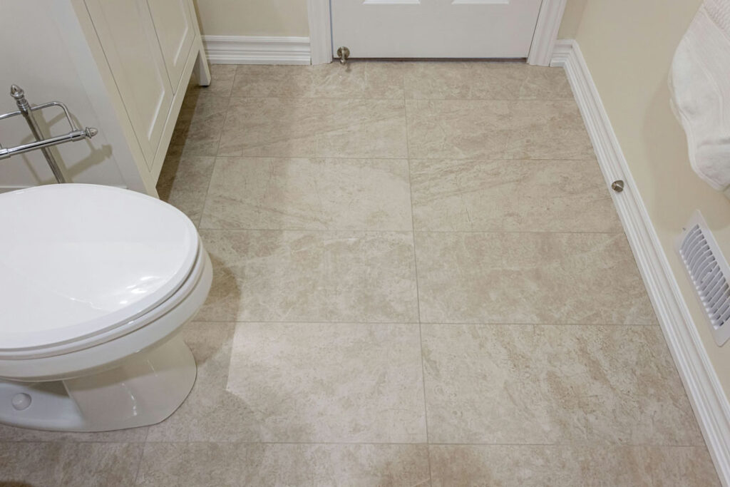 glossy marble bathroom flooring