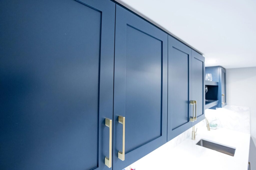 blue shaker cabinets
