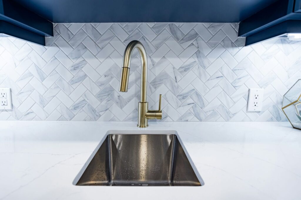 single single with golden faucets