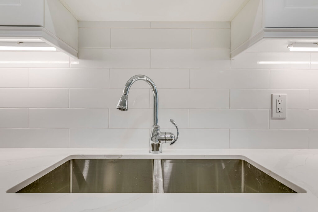 modern luxury faucets installed in sink