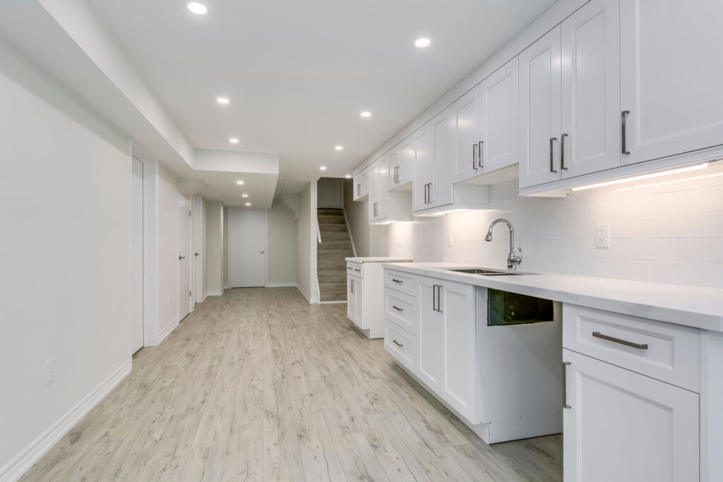Iconic White Basement Kitchen Project