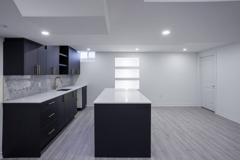Ready Kitchen Island in black-white colors