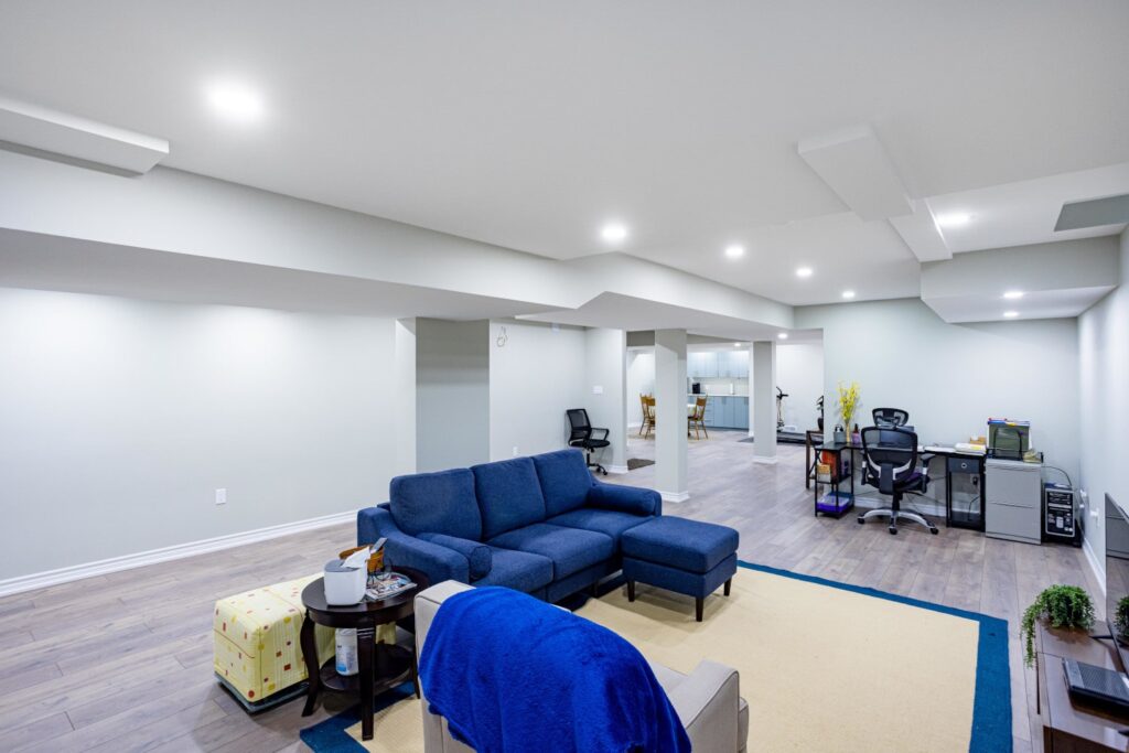 Finished basement interior by RenoDuck