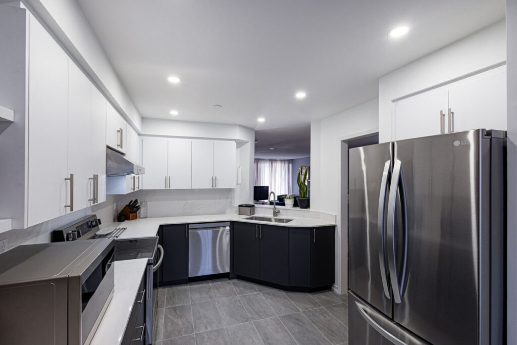 Ultra-Modern Kitchen Reno with Deck Walkout in Markham