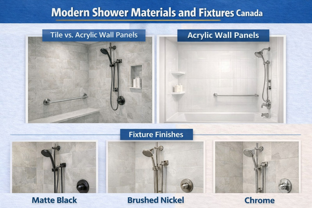 Modern shower materials and fixtures RenoDuck
