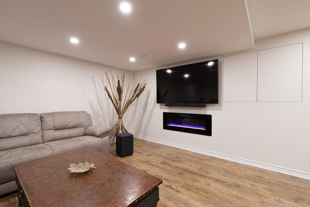 RenoDuck - living room in basement
