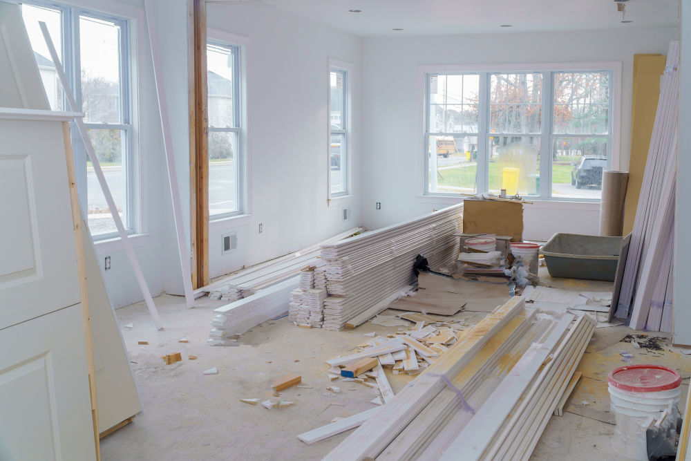 Full home renovation in progress Toronto showing framing and rough-in work