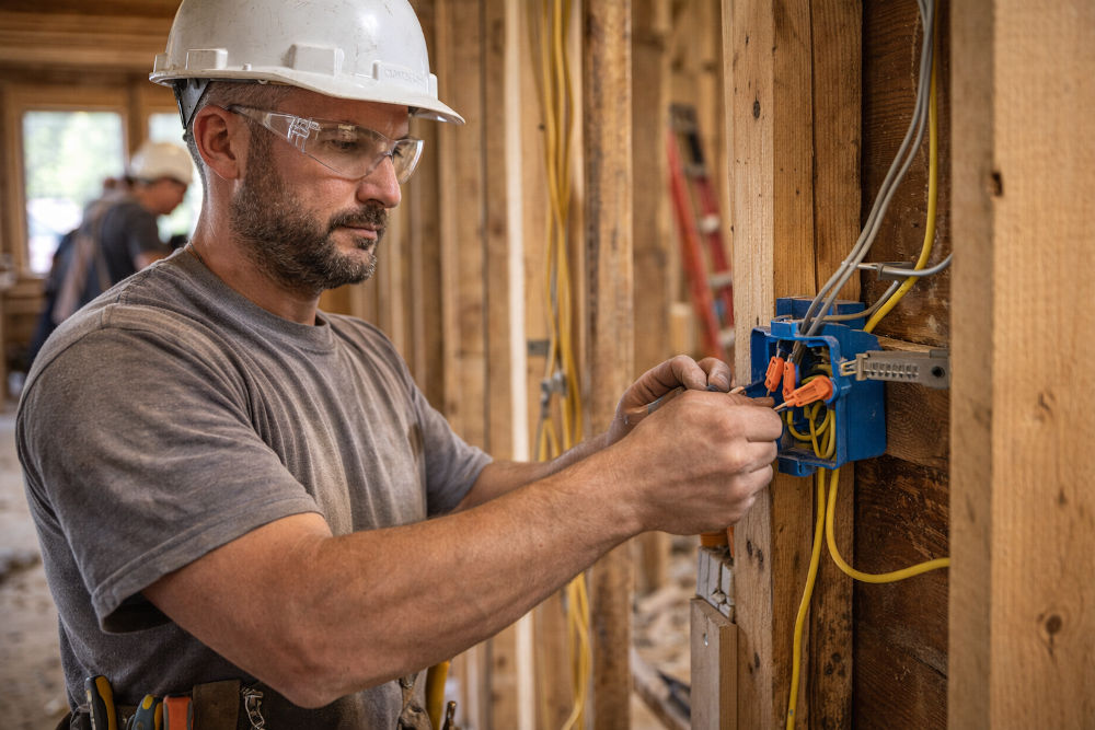 Licensed electrician working on home renovation in Toronto Ontario